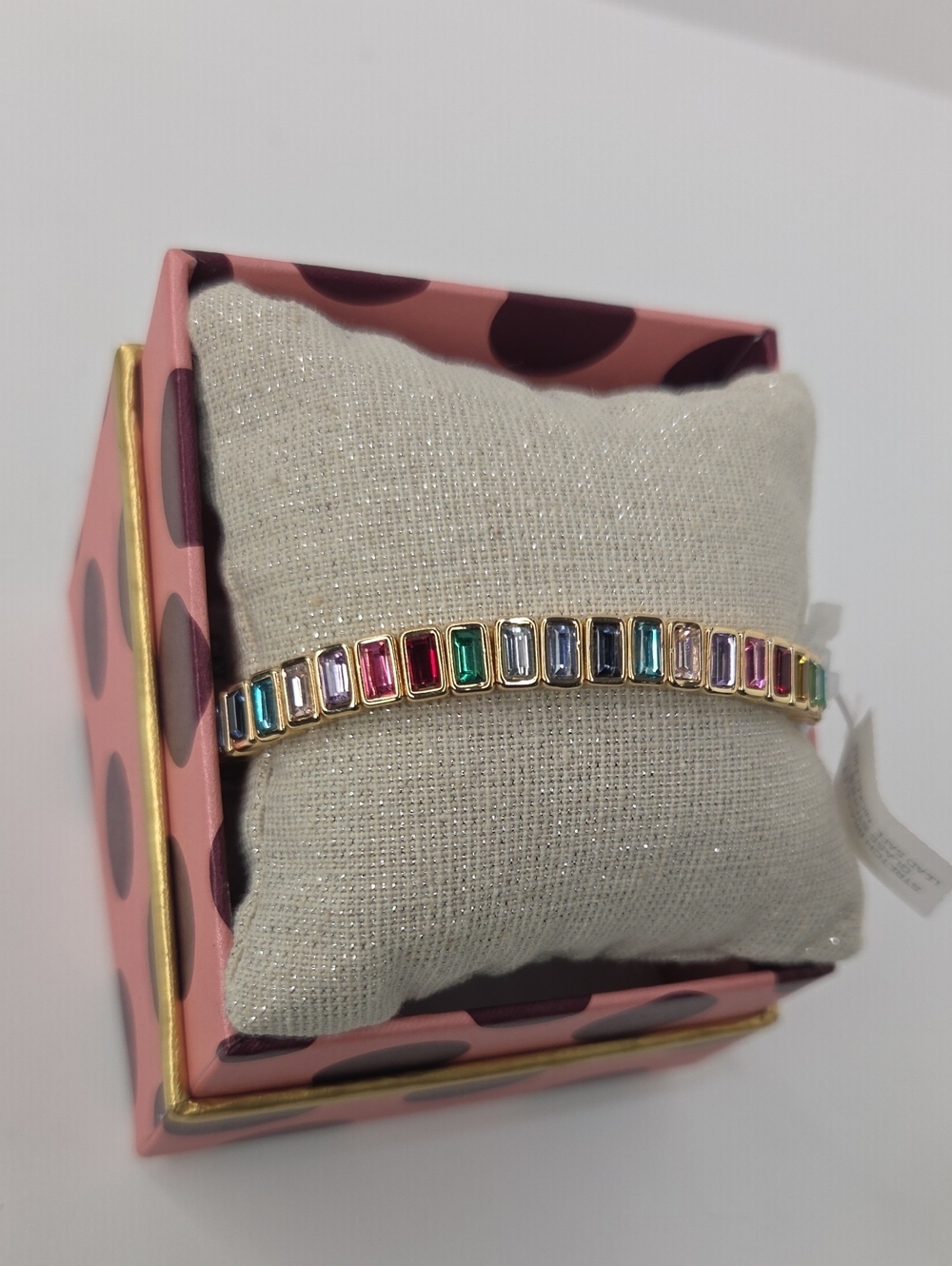 🌈▪️ Piper K▪️beautiful Multicolor Rhinestone Stretch Gold Bracelet - Picture 4 of 7